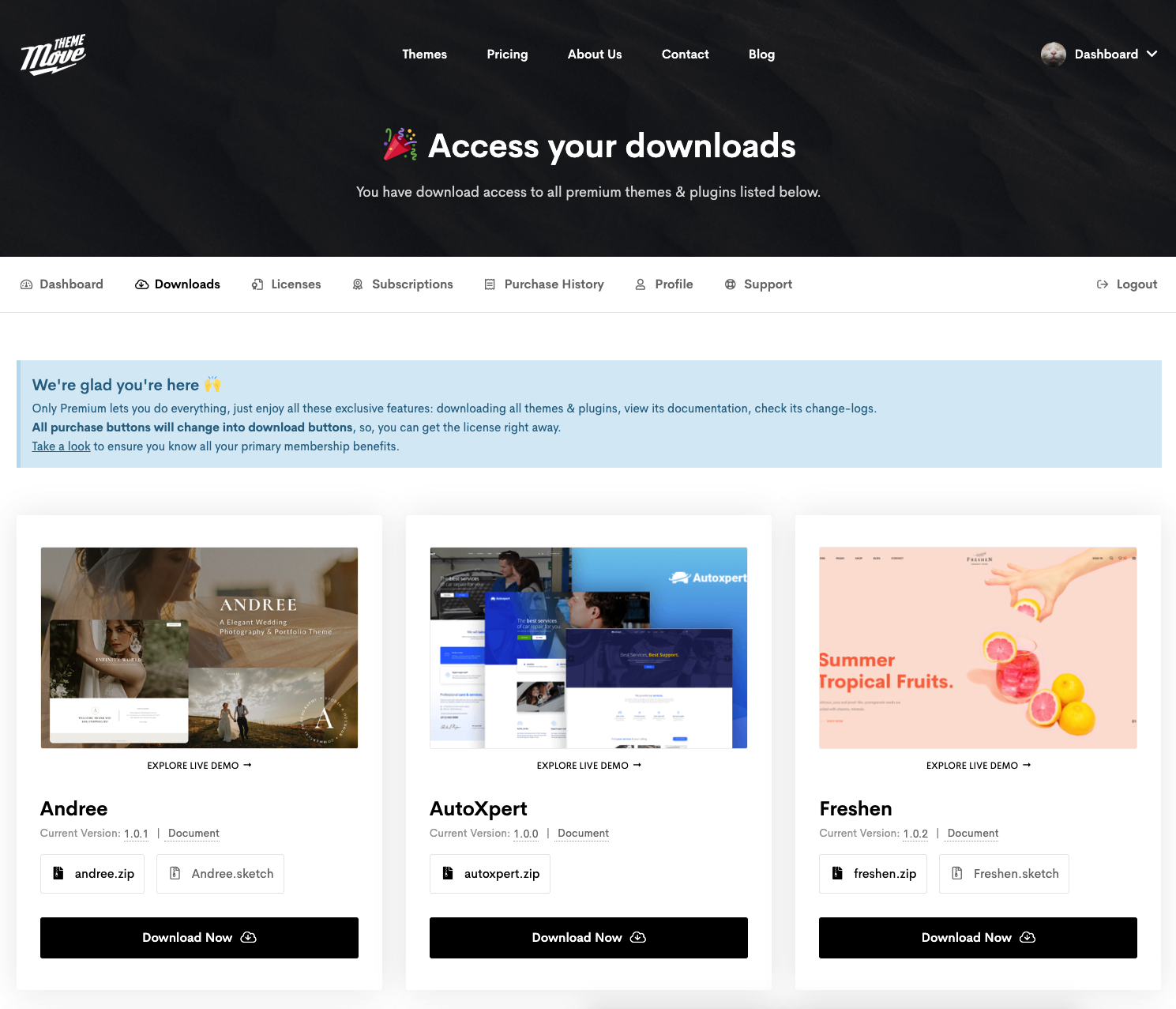 Access your downloads