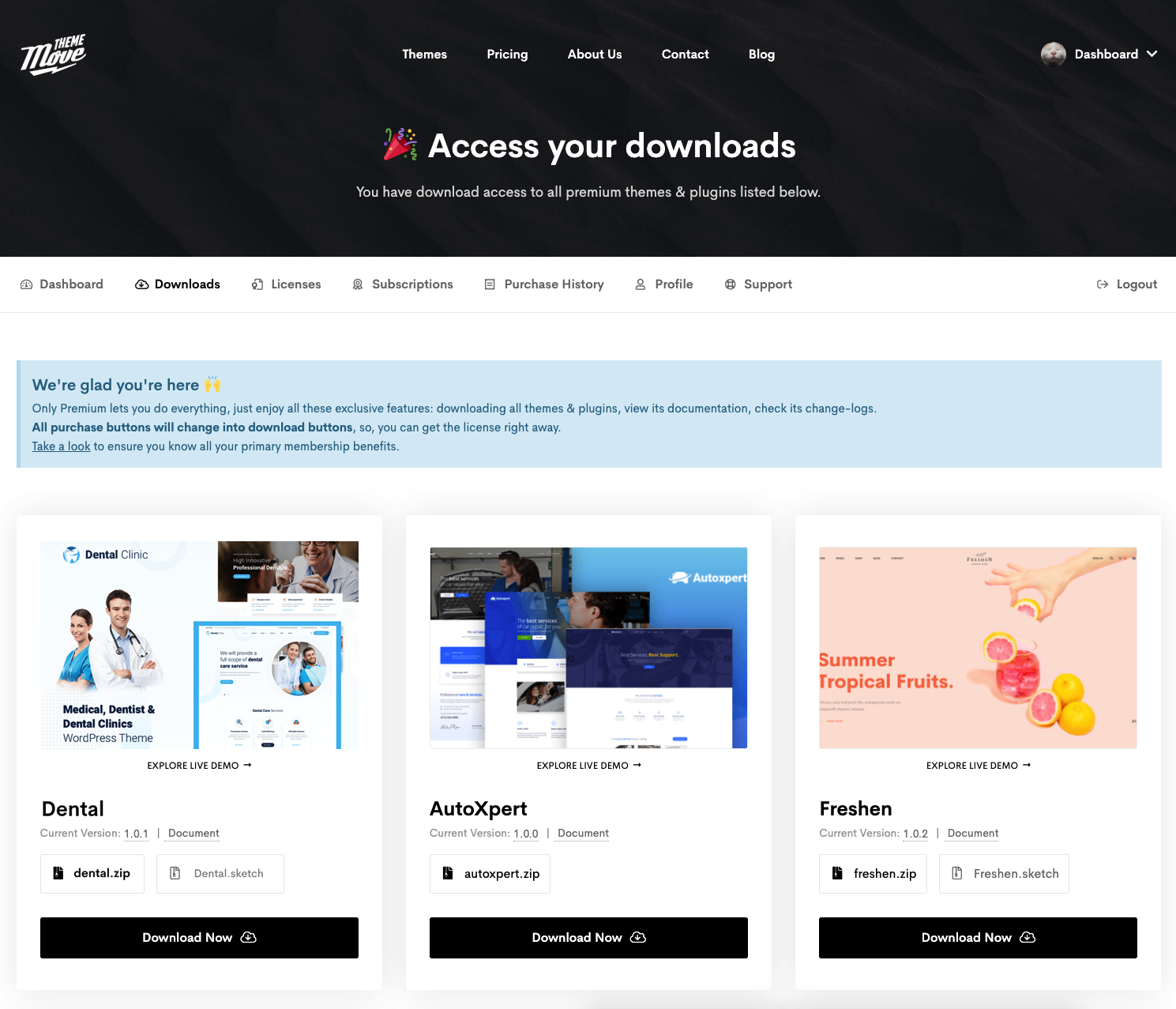 Access your downloads