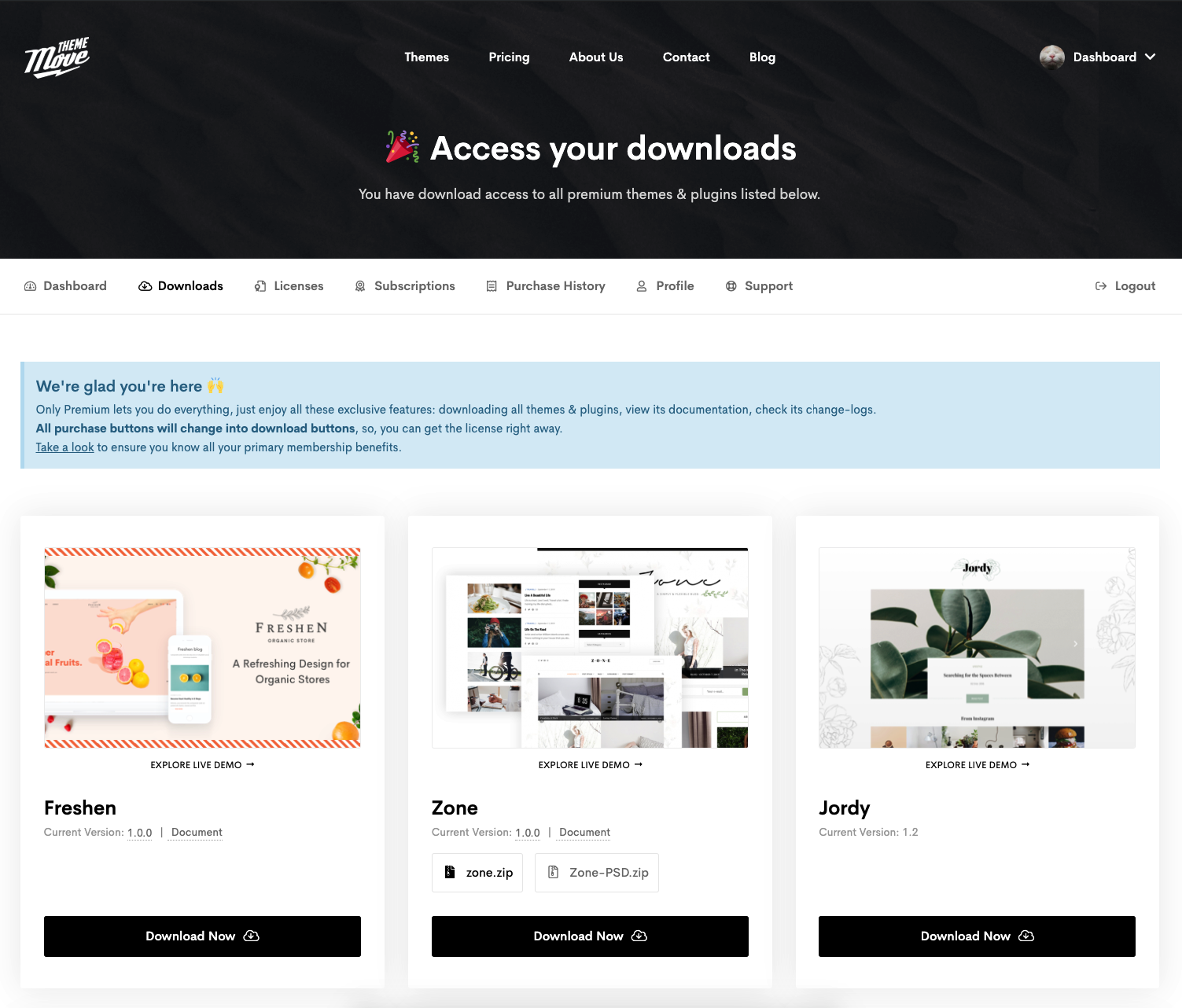 Access your downloads